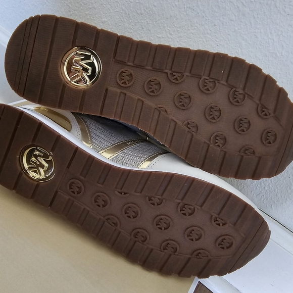 Michael Kors Dash Glitter Chain Mesh and Leather Trainer Sneakers - Picture 12 of 12